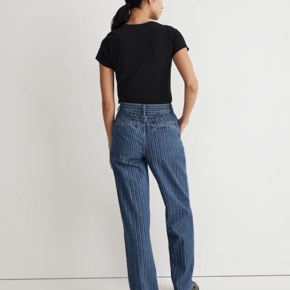 Madewell Wide Leg Striped Jeans - Picture 2 of 5